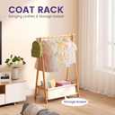 Clothing Rack, Coat Rack Freestanding for Hanging Clothes, Dress up Rack with Storage Basket,Closet Organizer for Hanging Clothes (Short)