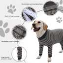 Dog Recovery Suit, Pet Surgery Suits for Female Male, Striped Recovery Shirt Dog Abdominal Wounds Bandages, E-Collar & Cone Alternative, Neuter Stop Licking Onesie Body Suits for XLarge Dogs