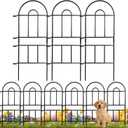 Garden Fence 32in(H) x 8.25ft(L), 9 Pack Rustproof Metal Garden Border Fence, No Dig Animal Barrier for Dog, Decorative Arched Flower Bed Edging Panels for Yard, Patio & Landscaping