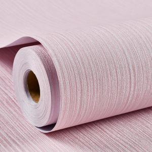 Haimin Grasscloth Wallpaper Textured 24in X 393in Fabric Contact Paper Pink Wall Paper Textured Linen Peel and Stick Self-Adhesive Thick Vinyl Embossed Film Wallpaper (Pink)