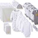 Spasilk Baby Essential 23 Piece Layette Set for Newborns and Infants, 0-6 Months, Grey Celestial