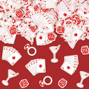 Whaline 300Pcs Lucky in Love Table Confetti Vegas Bachelorette Party Confetti Cocktail Ring Poker Dice Table Centerpieces for Bridal Shower Casino Decoration