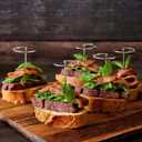 50 pieces of stainless steel mini barbecue skewers 3.74 feet long, suitable for air fryers, mini grilled meat skewers reusable mini barbecue skewersconnecting fruits and meats for grilling,