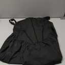 KUTUMAI Floral Corset Midi Dress Flowy Slit Summer Spring Wedding Guest Dresses for Women Sundress with Pockets Black L