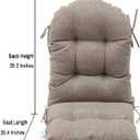 QILLOWAY Outdoor High Back Chair Cushion for Adirondack, All Weather Rocking Chair Cushions Thick Padded Replacement for Patio Furniture,Tan, Grey, 48in x 20in