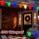 Jumbo Christmas Lights, 16FT Multicolor Giant Christmas Lights with 10 5'' LED Giant Multicolor Bulb, C7 Hanging Xmas Light for Patio Garden Party Outdoor Xmas Decorations