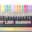 zengxiaoyun 24PCS Doodle dazzlingly Markers,Super Squiggles Outline Markers, Outline Metallic Markers Double Line Pens Permanent Markers Pens for Art, Drawing, Greeting