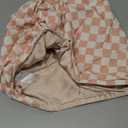 Kitsch Luxury Shower Caps for Women Reusable Waterproof - Flexi Satin Lined, Large Wide Shower Cap for Women & Men, Adjustable, Stylish Hair Cap for Shower, For Long & Short Hair - Terracotta Checker