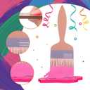 Chunful 6 Pieces Wooden Paint Brush Centerpieces Graduation Table Sign Back to School Art Paint Party Decorations for Painting Splatter Party Decorations Baby Bridal Shower Birthday Supplies