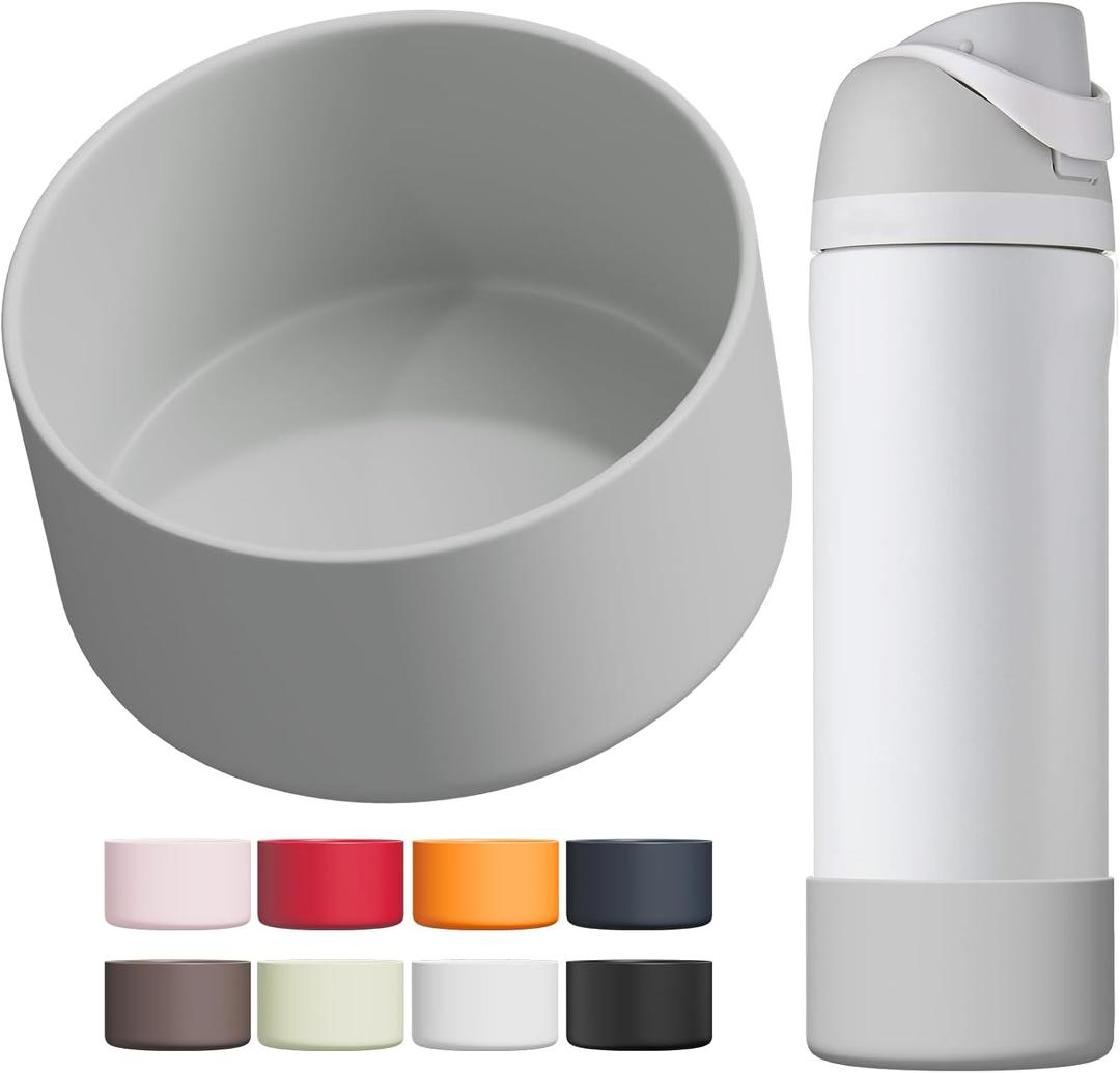 Silicone Boot for Owala Water Bottle 24/32/40 oz, Anti-Slip Protective Sleeve for FreeSip/Twist/Flip Water Bottles, BPA Free, Bottom Bumper Cover Protects Water Bottles from Scratches (Shy Marshmallow)