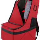 YOREPEK Car Seat Travel Bag, Padded Car Seats Backpack for Air Travel, Heavy Duty Carseat Travel Bag for Airplane, Airport Gate Check Bag (Red) (Dark Red)