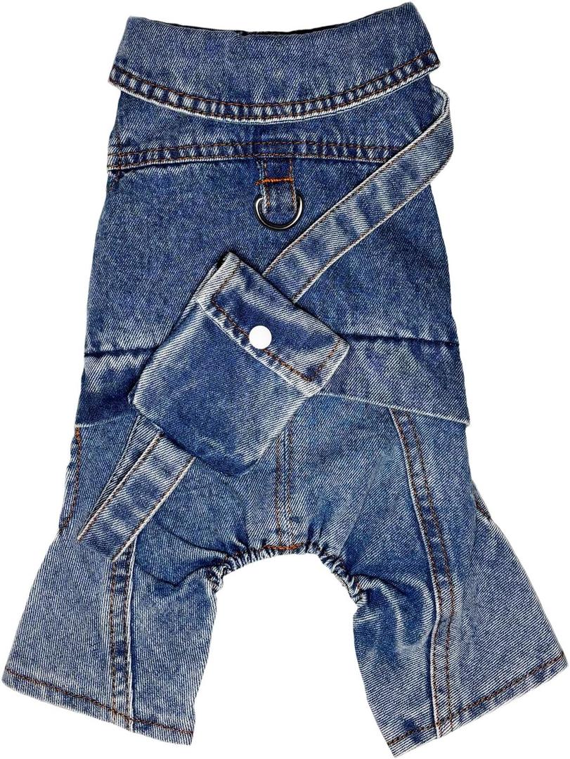 Fashion Dog Jeans Jacket with Pocket Pet Onesies Denim Coat,Puppy Overall Apparel Small Clothes Costumes Vest Shirts Pants Dogs Cats Boy Girl (XX-Large)