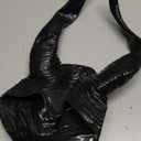 Uranshin Halloween Maleficent Horns Maleficent Costume, Black Long Women Horns Queen Hat, Deluxe Magic Witch Headpiece Headdress for Women Adults