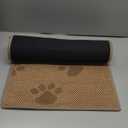 Kitchen Mats for Floor, Super Absorbent Kitchen Rugs Non Slip Washable, Rubber Backing Soft Woven Linen Embroidery Runner Rug, Standing Mat Kitchen Sink Mat, Easy to Clean, Brown 17x30