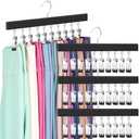 Legging Organizer for Closet, Pants Hangers with Clips Holds 20 Leggings, Jeans, Hats, Shorts, Socks, 360° Rotating Space Saving Hanging Clothes Organizer for Closet Organizers and Storage 4Pcs
