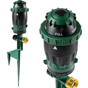 Hourleey Gear Drive Sprinkler for Yard, Heavy Duty 5-Pattern 360 Degree Rotary Water Sprinkler with Spike Base, Durable Lawn Sprinkler with 3/4 Inch Adapters for Large Area Garden