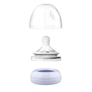 Replacement Set Compatible with Philips Avent Natural Baby Bottle - Includes 4 Collar Rings, 4 Fast Flow Nipples, 4 Dome Caps - 6 Months and Up - BPA Free and Easy to Clean - Plastic or Glass Bottle