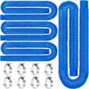 1.5" x 59" Above Ground Pool Hoses Heavy Duty, Replacement Hose Leak-Proof for Filter Pumps & Salt Systems, Pool Hoses for Above Ground Pools with 8 Metal Clamps（Blue, 4Pcs)
