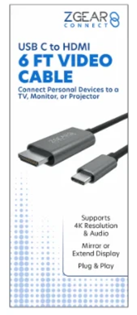 ZGear USB C to HDMI Video Cable, 6ft