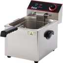 Winco 8 L Silver Commercial-Grade Electric Countertop Deep Fryer, Single