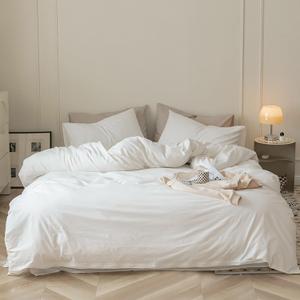 Luxlovery White Comforter Set Queen White Bedding Comforter Set Bed Sets Solid Blanket Quilts Hotel Collection Women Men Soft Breathable Queen Size 3 Piece Comforter