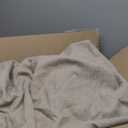 70 Inch Extra Wide Blackout Curtains & Drapes 108 Inches Long 2 Panels Set for Living Room, Pinch Pleated Insulated Sound Proof Double Layer Linen Heavy Farmhouse Window Curtain 70"Wx108"L Beige White