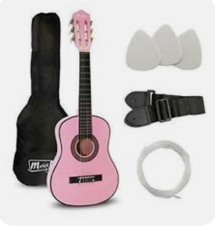 Music Alley MA-51 30" Half Size Junior Classic Guitar For Young Kids (Pink)