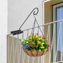 HOMIEE 2 Pack Heavy Duty Deck Hook, Metal Fence Deck Hook Rail Holds for Hanging Bird Feeders, Planters, Suet Baskets, Lanterns, Wind Chimes (A)