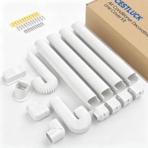 3" 17Ft Mini Split Line Set Cover, Easy Install PVC Line Hide Kit