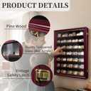 7 Rows Military Challenge Coin Holder Display Cabinet Wall Mount with HD Tempered Glass, Holds 100 Coins, Wooden Medal Display Case Shadow Box with Removable Shelves, Mahogany