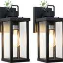 LITFIT Dusk to Dawn Outdoor Garage Lights Wall Mount, Hardwired Rustproof Waterproof Porch Lights Outdoor, Matte Black Outside Wall Sconce for House, Patio, Front Door, 12.5 Inch, Bulbs Not Included