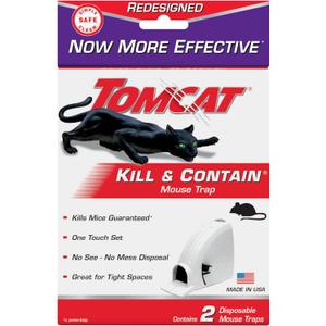 Tomcat Kill & Contain Mouse Trap, Never See a Dead Rodent Again, 2 Traps