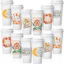 Pickmesh 12 Pcs Social Worker Appreciation Coffee Cup Gifts for Staff 16 oz Reusable Appreciation Tumblers with Lid Travel Coffee Mug Thank You Gifts for Hot and Cold Drinks