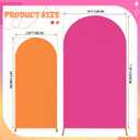 2 Set Pink and Orange Party Arch Backdrop Cover 7.2ft, 6ft Spandex Fitted Arch Covers Round Top Chiara Arches Backdrop Cover for Tequila Sunset Party Bridal Shower Decoration