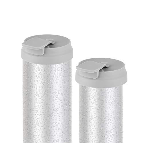 CM Silicone Slim Can Lids Beverage Can Lid Cover Protector for Slim Can and Skinny Can Hard Seltzer, Soda, Beer, Energy Drinks, Juice (Gray (2 Pcs))
