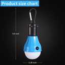 LED Camping Tent Lantern, Portable Outdoor Waterproof Emergency Light Bulb, Battery Powered with Clip Hook, Super Bright, for Hiking, PartyCamping, Fishing, Power Failure (4 Packs, Black )