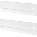 evron Acrylic Floating Shelves  2-Pack White Wall Shelf for Bathroom, Bedroom, or Kitchen  Easy Installation with Adhesive (No-Drill) or Screws (Drill Required)  13.8" Modern Rack (White 2 Pack)