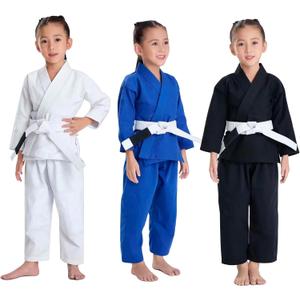 JUST YEARN Kids BJJ GI, Youth IBJJF Childrens Students Brazilian Jiujitsu Gi kimono Pre-washed Fabric (M0, Black)