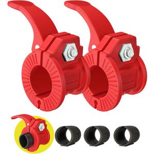 Barbell Clips 1 Inch Quick Release Weight Clamps 0.9-1.18inch Multi-Size Adjustable Olympic Clamps for Bars (Red)