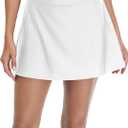 beautyin Women's Solid Swim Skirt Build-in Brief Tummy Control Tankini Bottoms (Large, White)