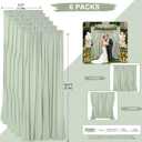 Pea Green Backdrop Curtains 30ftx10ft Garden Polyester Photo Drapes | Soft Wrinkle Free Backdrop Drapes with Rod Pocket for Parties Spring Events and Outdoor Celebrations 6 Panels 5ftx10ft