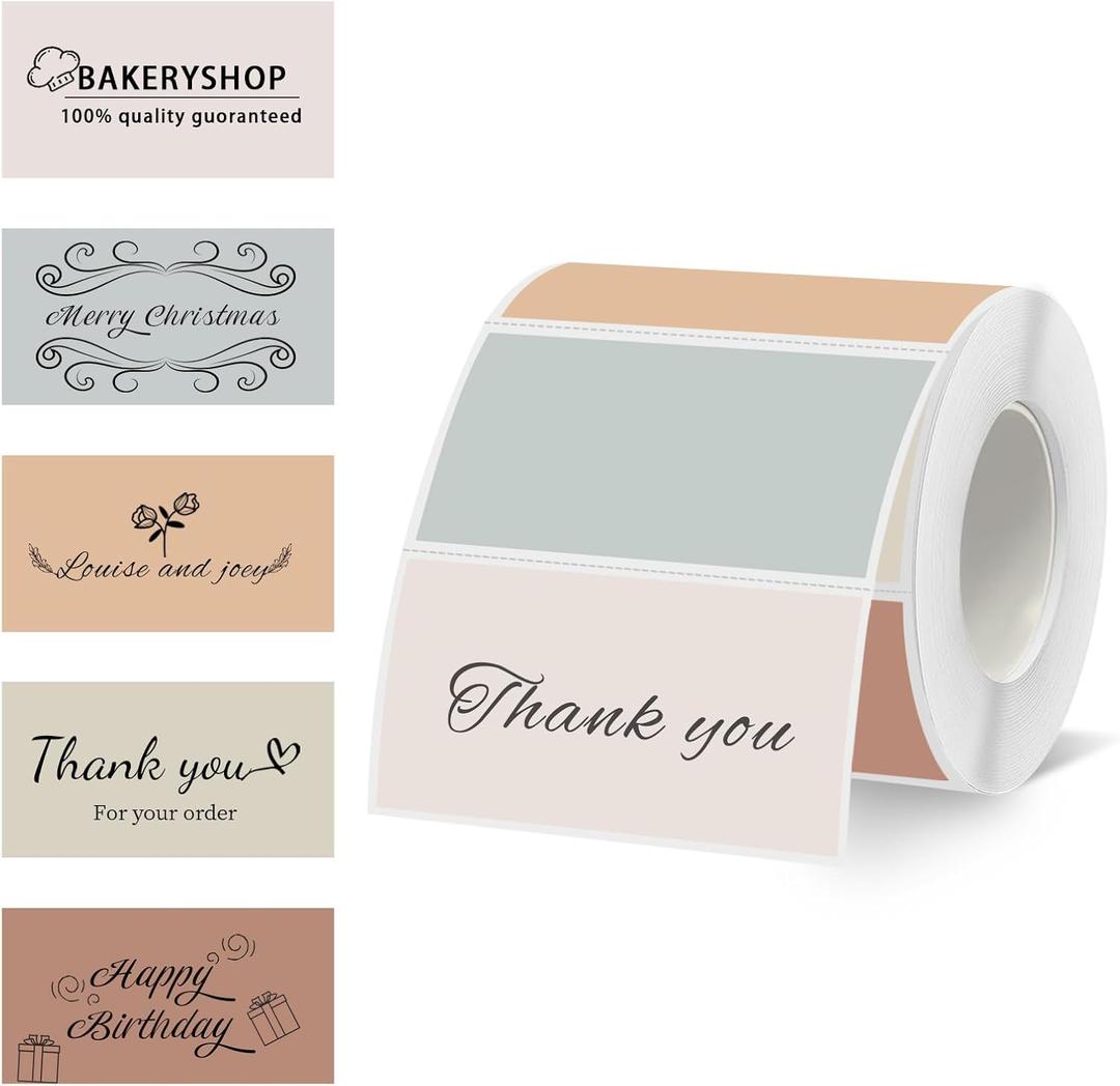 Starboling 2x1 Thermal Labels,Address Barcode Self-Adhesive Thermal Printer Stickers for Logo Design,Name/Price Tag,AddressBeige Gradient