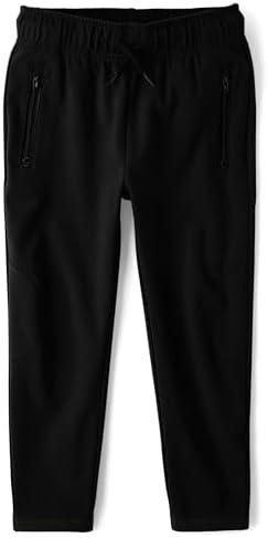 The Children's Place Boys' Soft Tech Pull on Jogger Pants, Black, Size 14