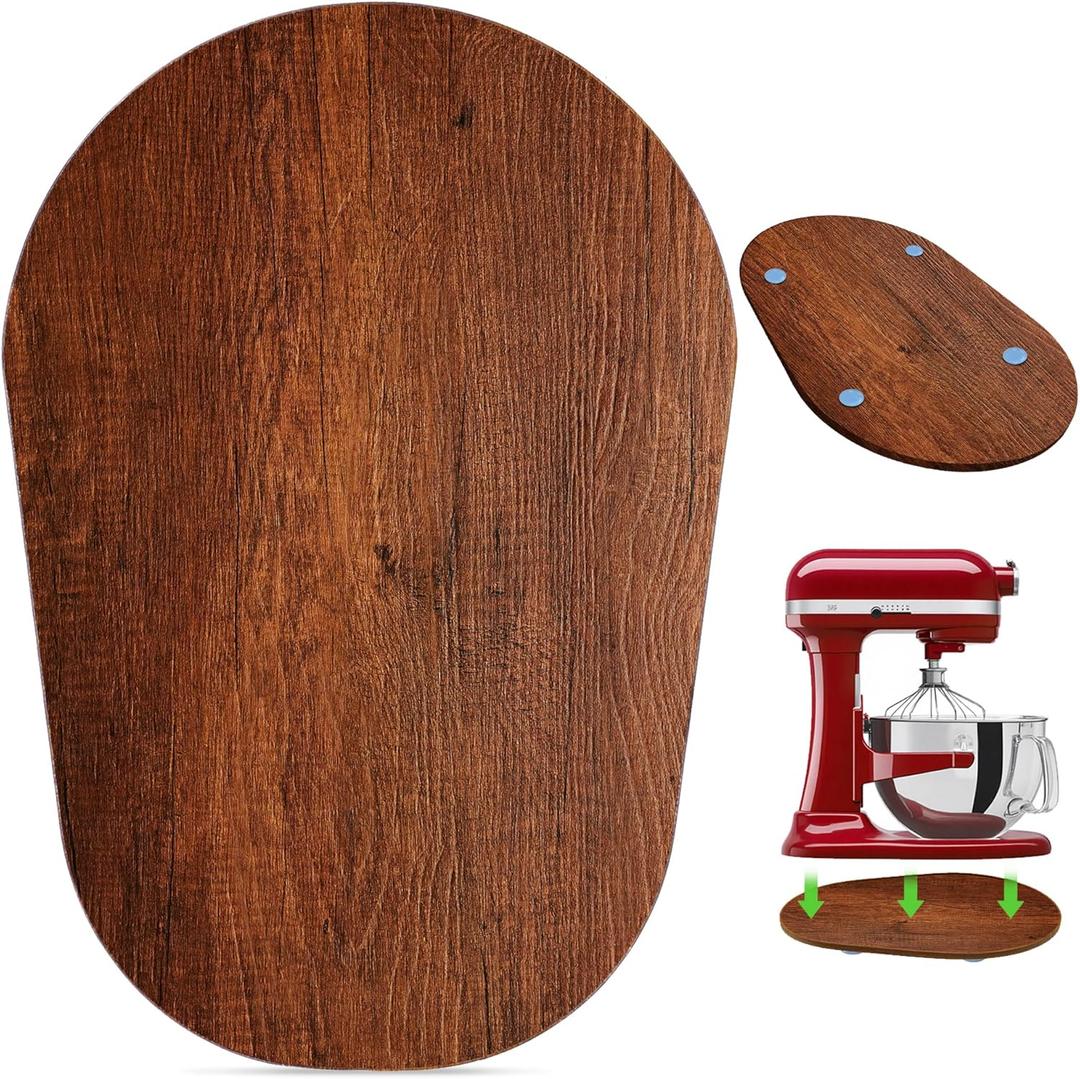 Wooden Mixer Slider for KitchenAid 5-8 Qt Bowl-Lift Stand Mixer, Appliance Sliding Mat Pad, Kitchen Countertop Storage Accessories Mixer Moving Tray Board Attachments, Kitchen Aid Mixers Accessories