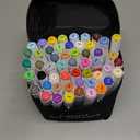 Caliart Alcohol Based Markers, 52 Colors Art Marker Set Fine & Chisel Dual Tip, Permanent Colored Pens for Adults Artists Coloring Book Illustration Sketch Lettering Drawing Cards Planner (52 Count (Pack of 1))