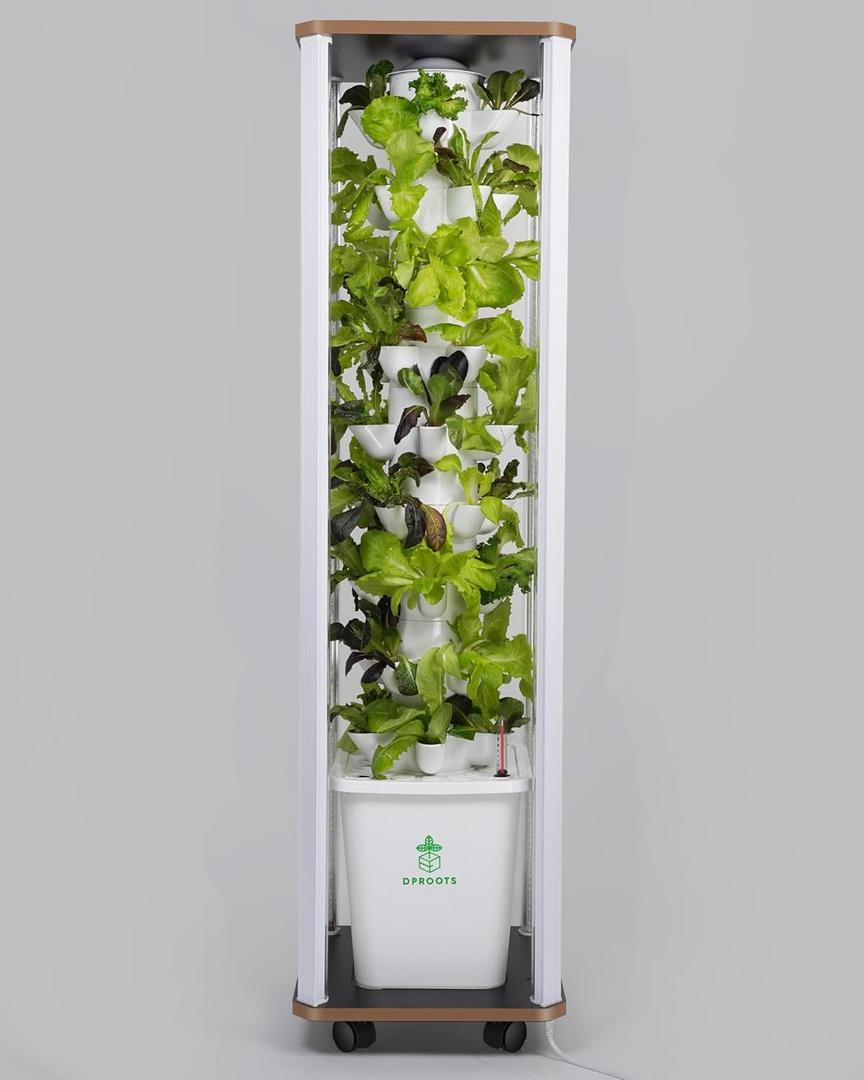 Hydroponics Tower Growing System45 Pods Vertical Indoor Garden360 Full-Spectrum Lights, Automatic Water Circulation SystemSuitable for Leafy Greens and HerbsInclude Seed Starter Tray