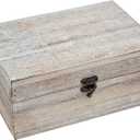 Philip Whitney Rustic Wood Storage Box for Trinket Jewelry - Antique White