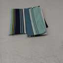 Pack of 2 Outdoor Pillow Covers, Colorful Stripes Navy Blue Teal Turquoise Black Wood Texture Waterproof Square Throw Pillowcase Cushion Decorative Pillow Covers for Couch Patio Tent, 18x18 in