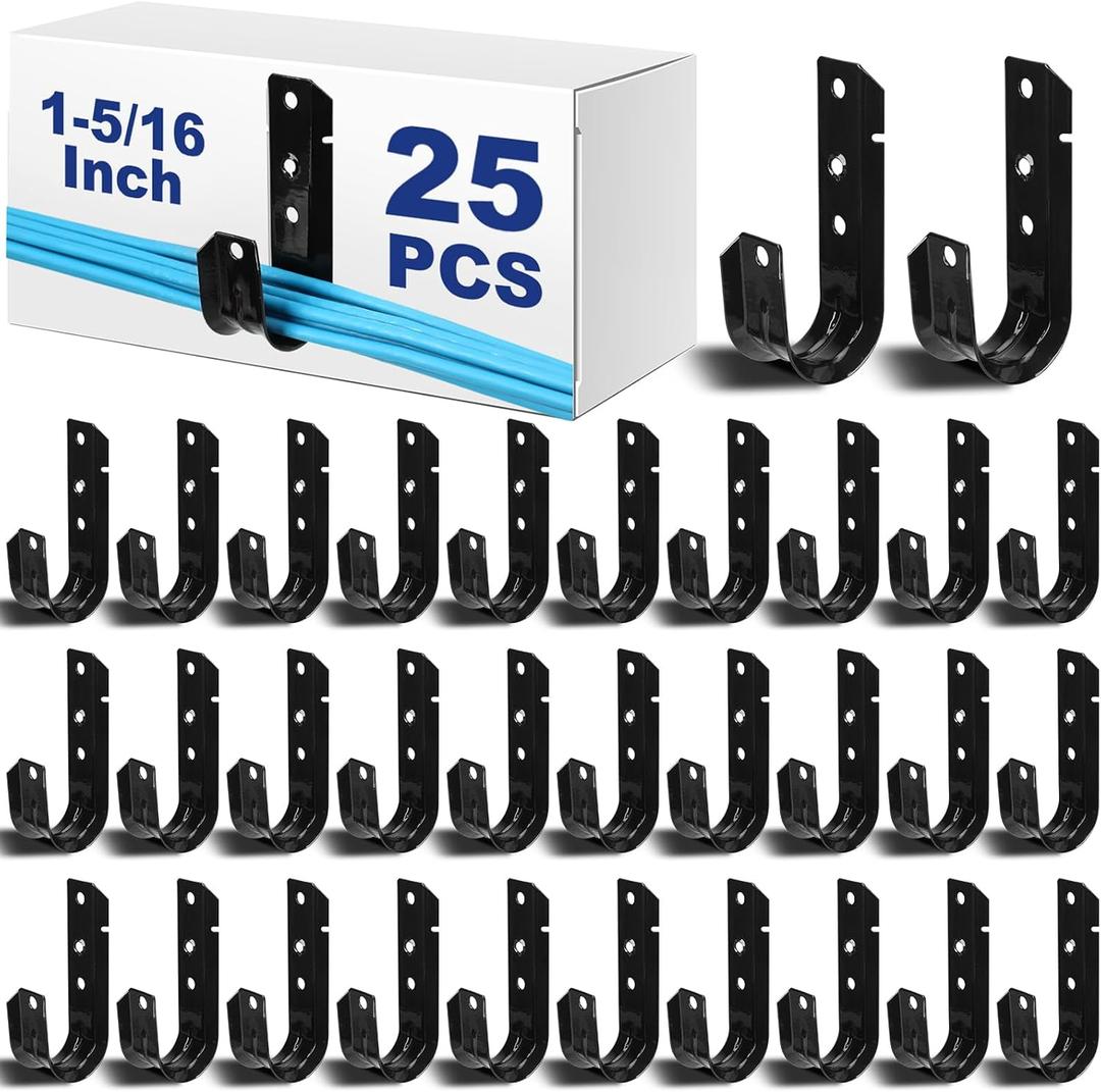 Zonon 25 Pcs J Hooks for Cable Management Hanging Cable Support J Hooks (1-5/16 Inch)