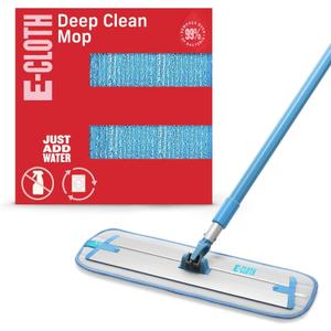 E-Cloth Deep Clean Microfiber Mop - Multi-Surface Cleaning & Dust Mop for Hardwood Floors, Stone, Laminate, or Tile Scrubbing - Floor Mops for Cleaning - 1 Reusable Mop Pad (New Version)